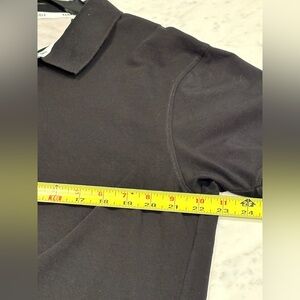 Kenneth Cole Men’s Qtr Zip performance stretch Polo, Spread Colllar, black